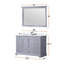 Meuble-lavabo simple gris foncé 48 po X P 22 po D, avec plateau en marbre de Carrare-117844294