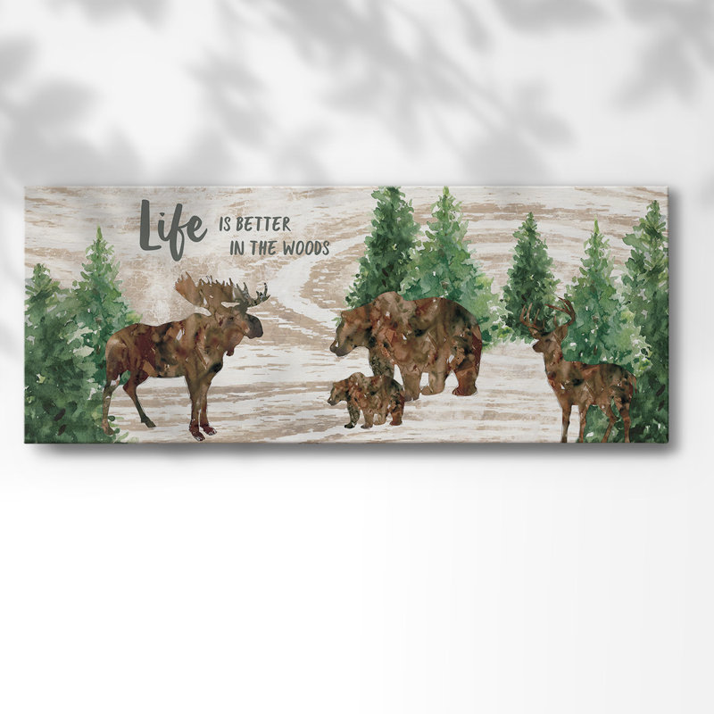«Better In The Woods», reproduction sur toile, H 8 po x l 20 po x P 1,5 po