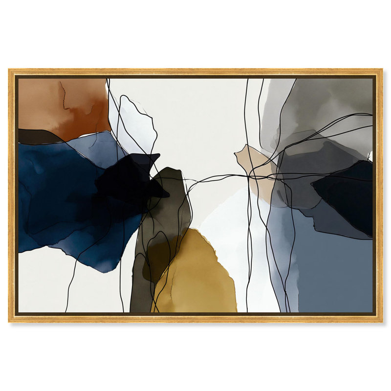 Décoration murale de bureau imprimé sur toile Fluid Forms par Art Remedy, cadre doré, 30 x 20, H 21 po x l 31 po
