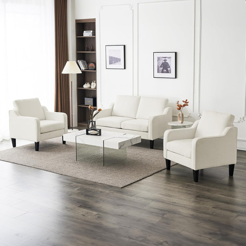 Sinica Upholstered 71.2'' Sofa, White