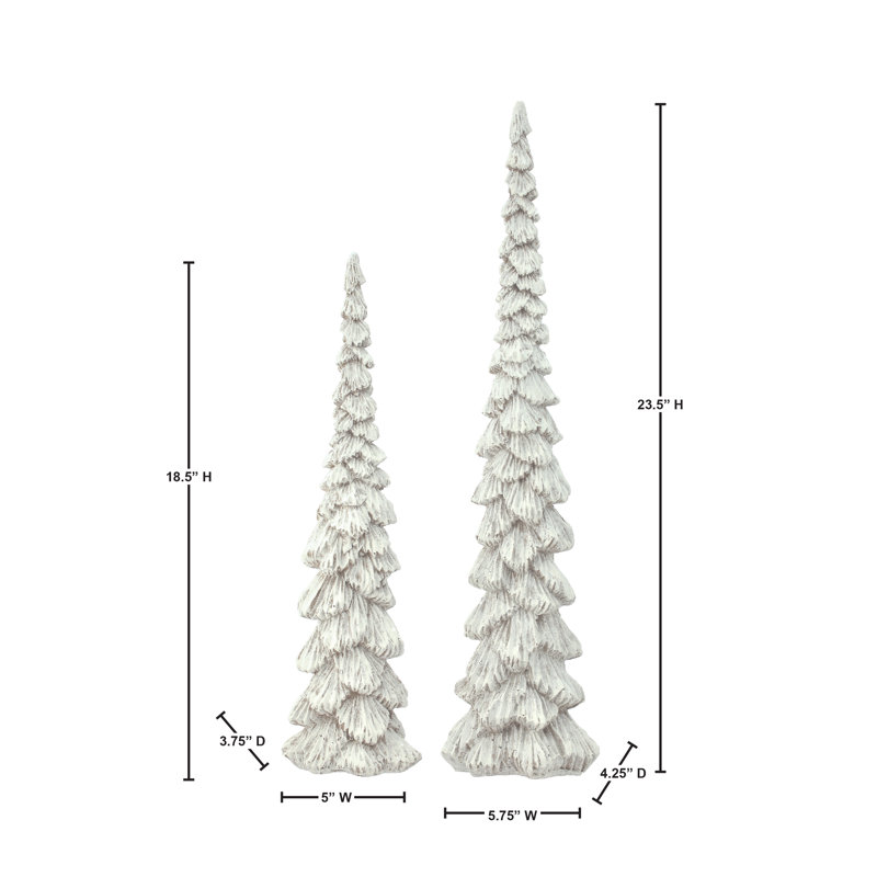 Arbre forêt d'hiver en résine 18,5 po, Blanc