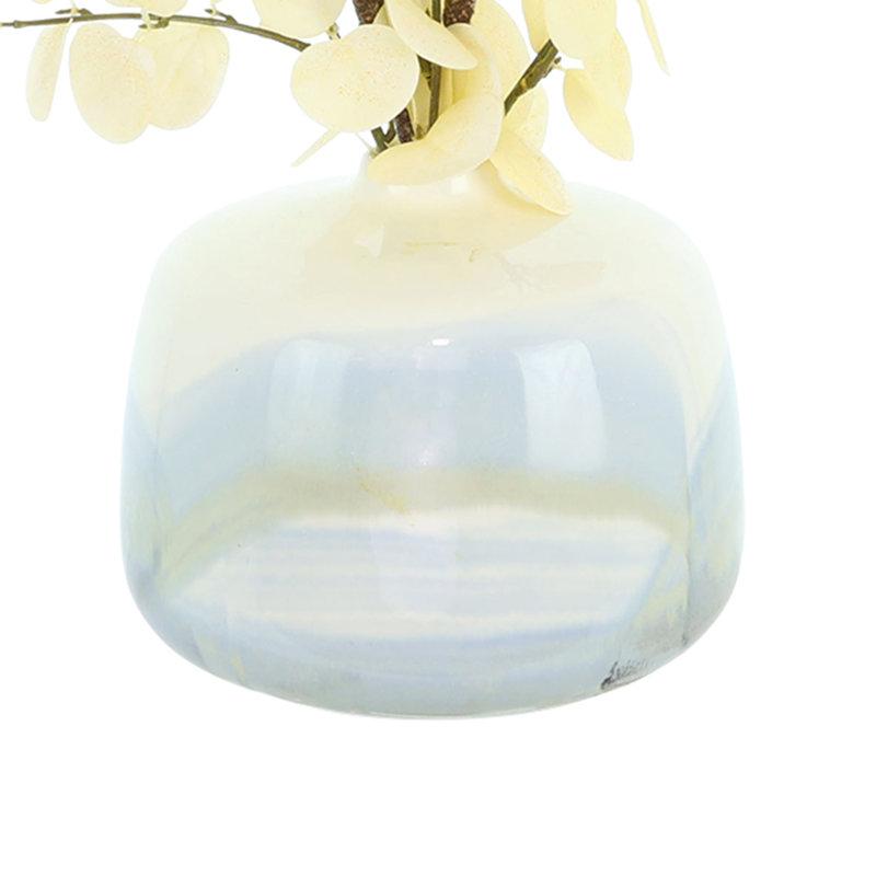 Blanched Eucalyptus Arrangement in Marbled Ceramic Vase