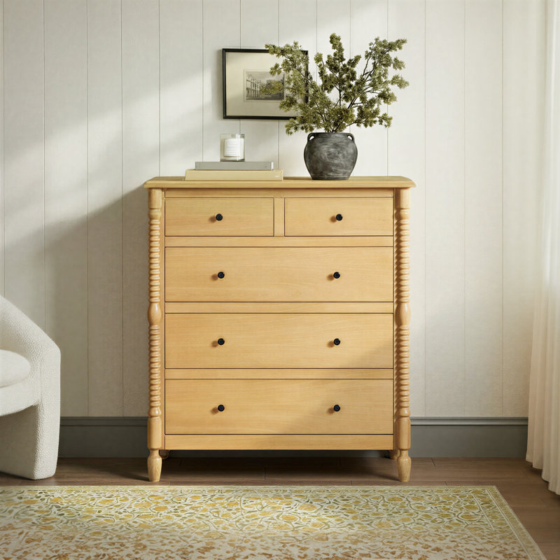 Commode à 5 tiroirs Vivienne, Naturel