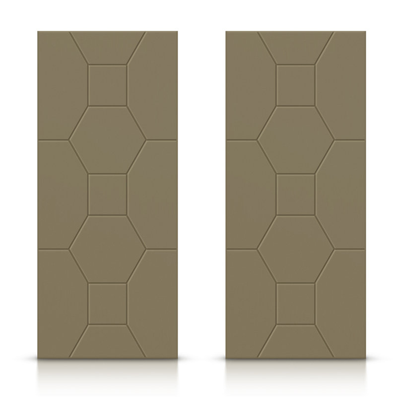 Portes de placard coulissantes à panneaux, Vert olive, 72 po x 80 po