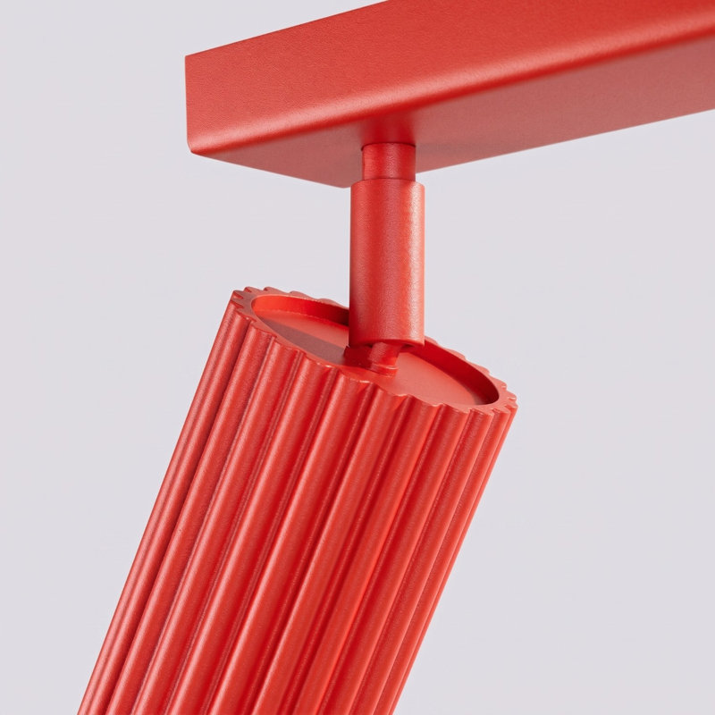 Karbon Aluminium Flush Mount, Red, 30x6,5x16,5 cm