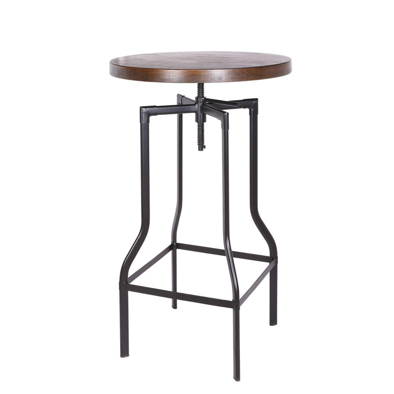 Round Metal Base Dining Table, Frosted Black, Walnut