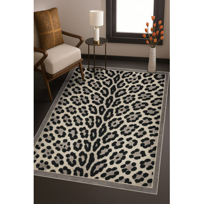 Tapis bleu tissé lavable rétro Mosso