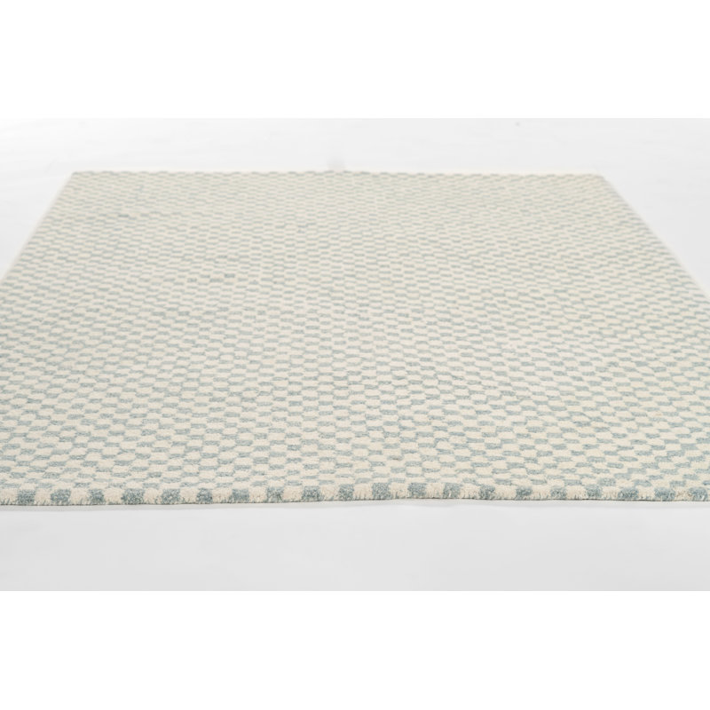 Momeni Charles Hand Tufted Wool Geometric Blue Area Rug , Rectangle 3'6" x 5'6"