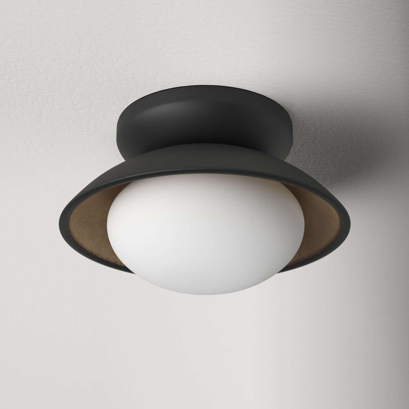 Jason Single Light Flush Mount, Black Lustro, 4'' H x 6.75'' W x 6.75'' D