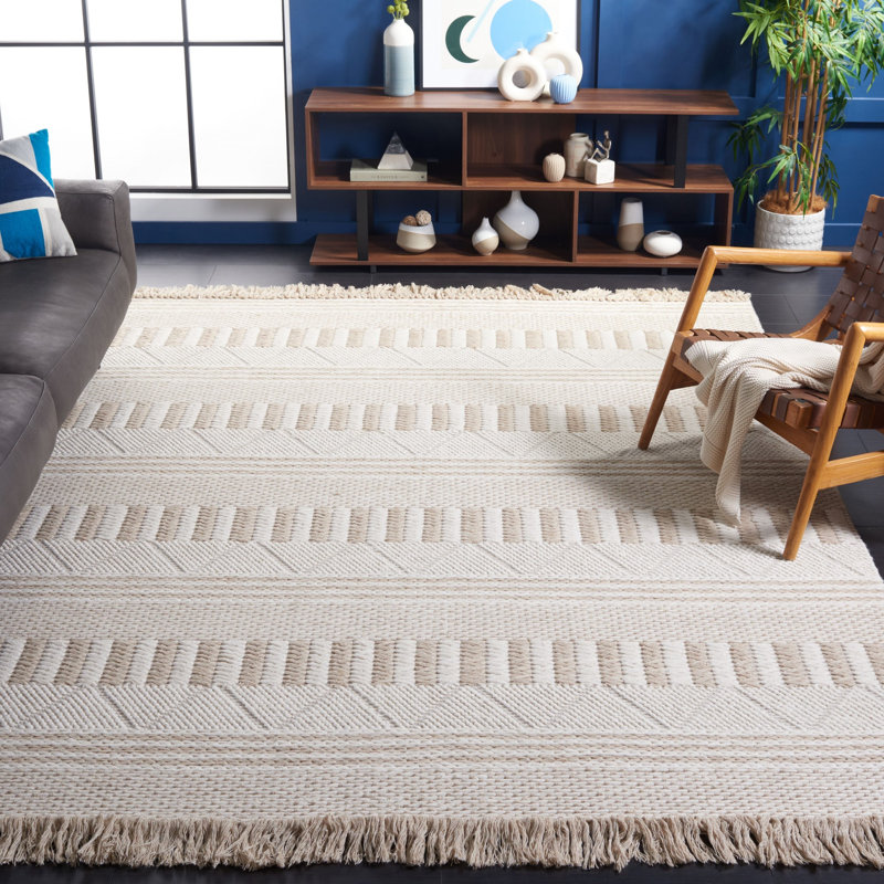 Jdyn Hand Woven Wool Geometric Rug, Rectangle 8' x 10'