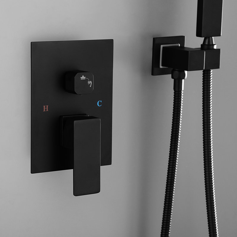 10 Inch Matte Black Shower For Bathroom Luxury - Rain Head Wall Mounted With Self-Cleaning Nozzle, Fits American Standard Pipe Mixer Mounted, Easy To Clean Connection