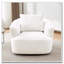 Fauteuil demi-tonneau pivotant en chenille avec coussin décoratif Chenille-697573824