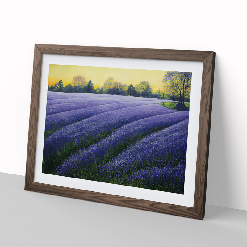 Glorious Bluebell Field - Framed Print, 46cm H x 64cm W x 2cm D, Walnut