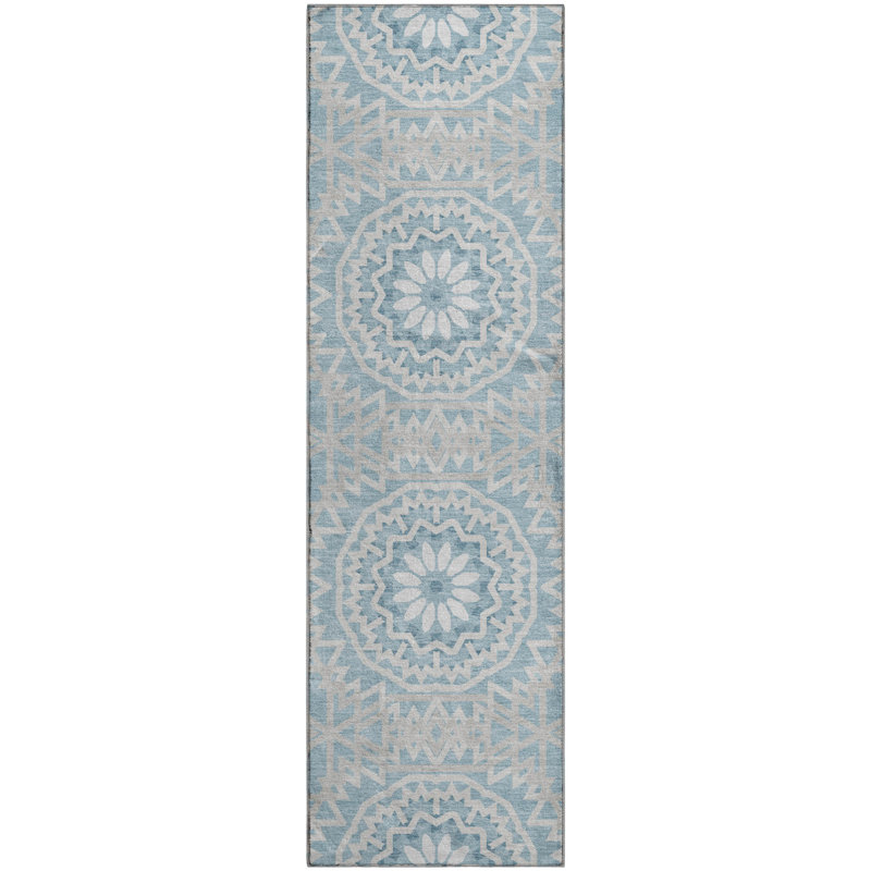 Tapis en denim de qualité supérieure lavable à la machine Cerrito, Tapis de couloir 2 pi 3 po x 7 pi 6 po