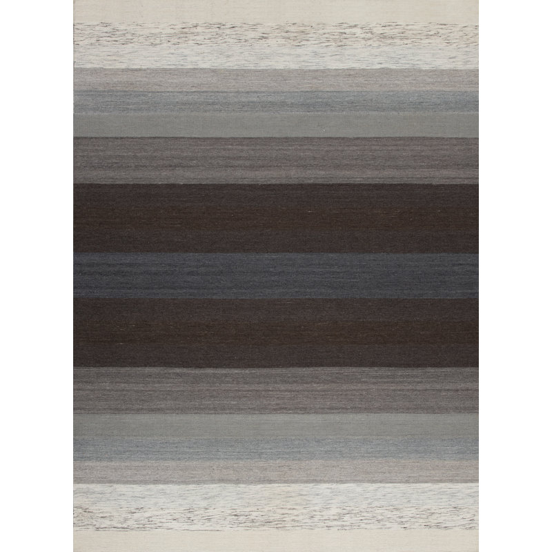 Textures Wool Striped Area Rug in Beige, Rectangle 8' x 10'