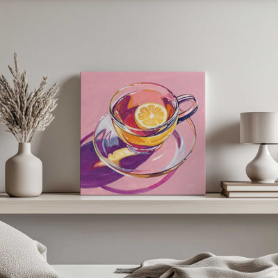 «Clear Cup Of Tea with Lemon» par Kate Jarvik, reproduction d'art sur toile