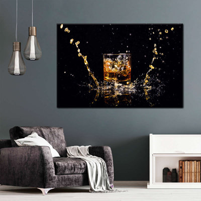 Whiskey Splash Canvas Print
