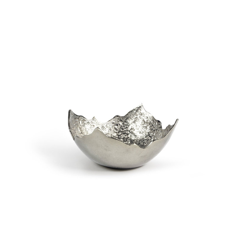 Le bol Ebb & Flow, H 4 po x l 9,5 po x P 9,5 po, Argent argent
