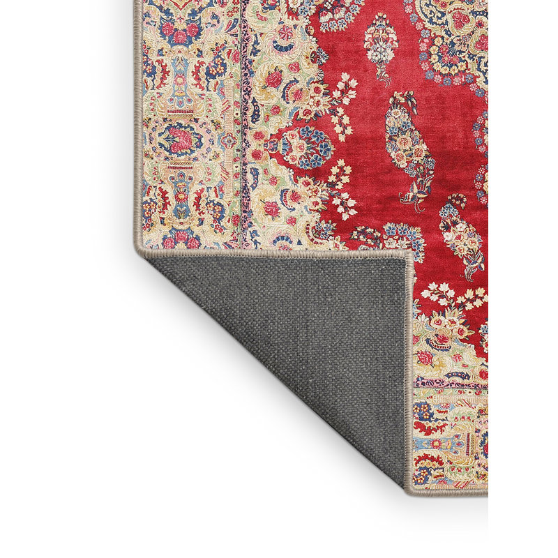 Tapis oriental en laine rouge / beige, Rectangle 6 pi x 9 pi