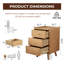 Ensemble de tables de chevet 3 tiroirs en bois massif-1300942492