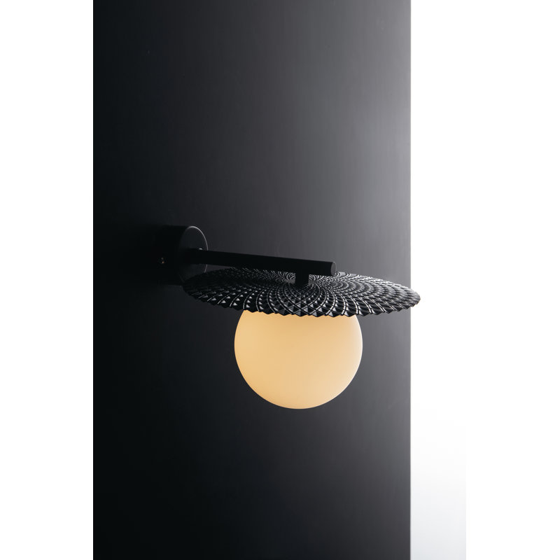 Cancia Flush Mounted Sconce, Black, Black
