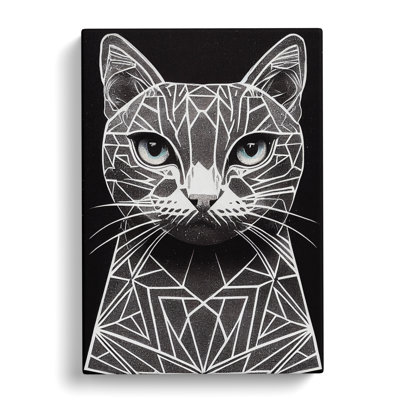 Cat Geometric - Wrapped Canvas