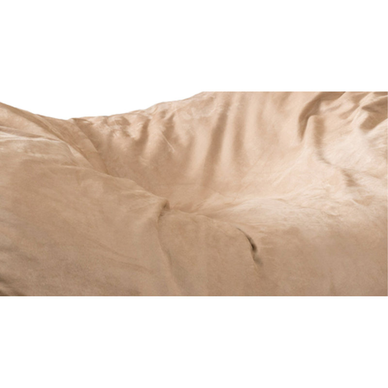 Fauteuil à billes en suède de 6,5 pi - Élément de détente élégant et confortable avec housse à fermeture à glissière et rembourrage en mousse