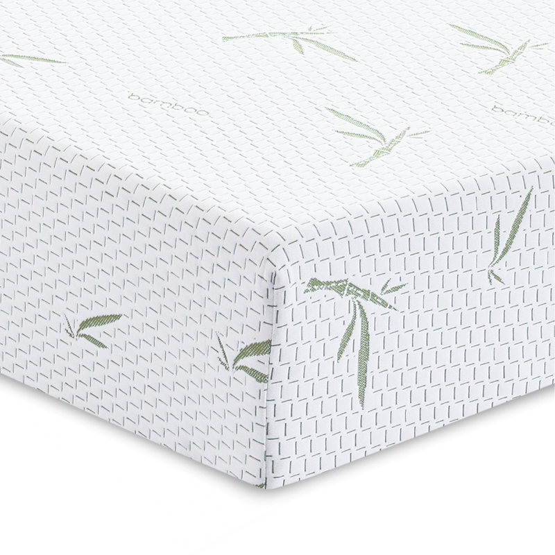 Matelas en mousse viscoélastique double couche 10 pouces avec housse infusée de rayonne de bambou, 8", Lit double
