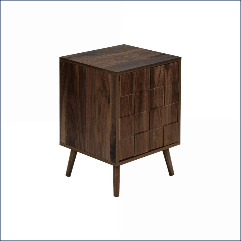 Table basse Mid-Century en noyer stratifié: peu encombrante pour les petits espaces, facile à nettoyer et amp; Rangement