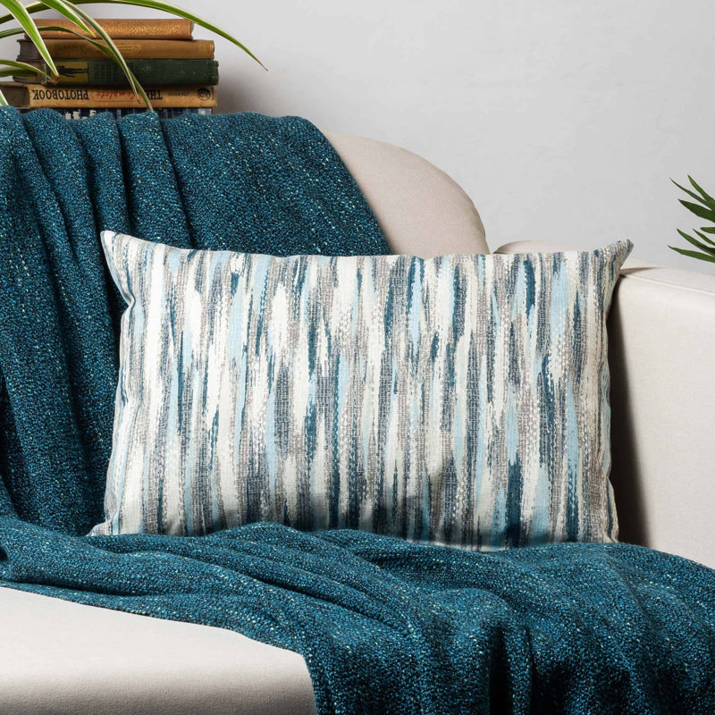 Striped Blue Cushion, Cover only, 43x30cm