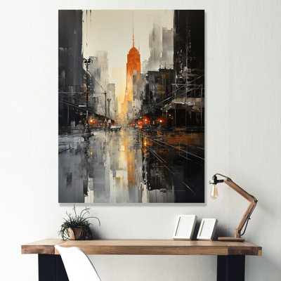 «Silver Skyline Skycraper Buildings» sur impression sur toile