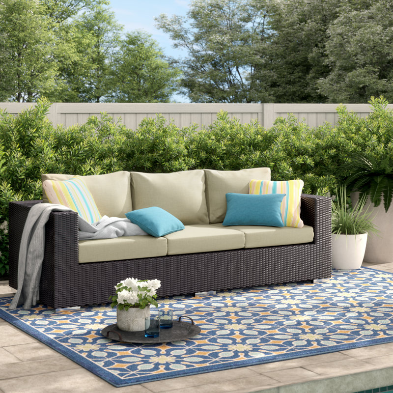Modway Convene Outdoor Patio Sofa, Beige Polyester Blend