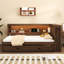 Lit de jour de couleur bois antique avec port, DEL, lit gigogne - attrait moderne, rangement fonctionnel et caractéristique-744226297