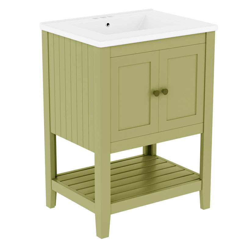Meuble-lavabo simple 24 po, Vert