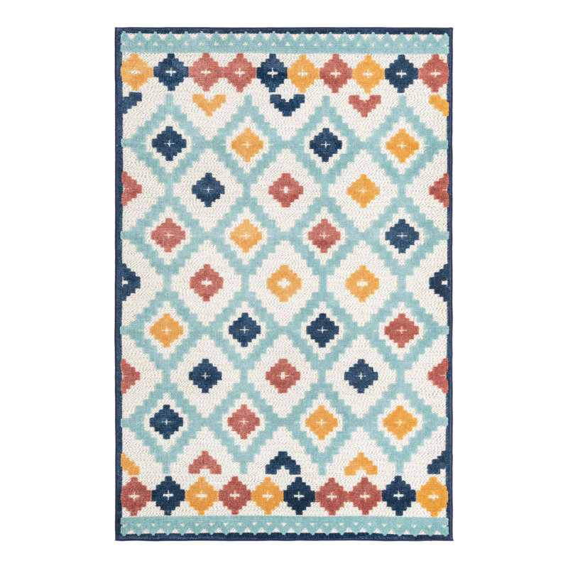 Haynie Indoor/Outdoor Rug Ivory, Rectangle 5'3" x 8'