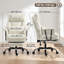 Fauteuil de bureau robuste de 181 kg avec soutien lombaire, blanc crème