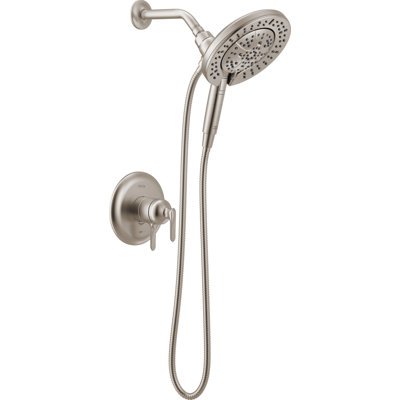 Delta Bonacci 17 Series Brushed Nickel Dual-Function Shower Faucet Set with In2ition 2-in-1 Dual Shower Head with ProClean Spray, Valve Trim, Lumicoat Stainless (Valve Not Included)