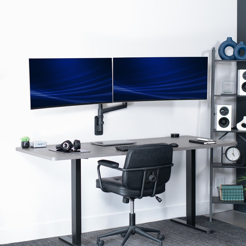 Vivo Dual Pneumatic Monitor Wall Mount, Fits Ultrawides Up To 49"