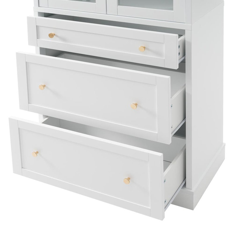Armoire de salle de bain autoportante, Blanc