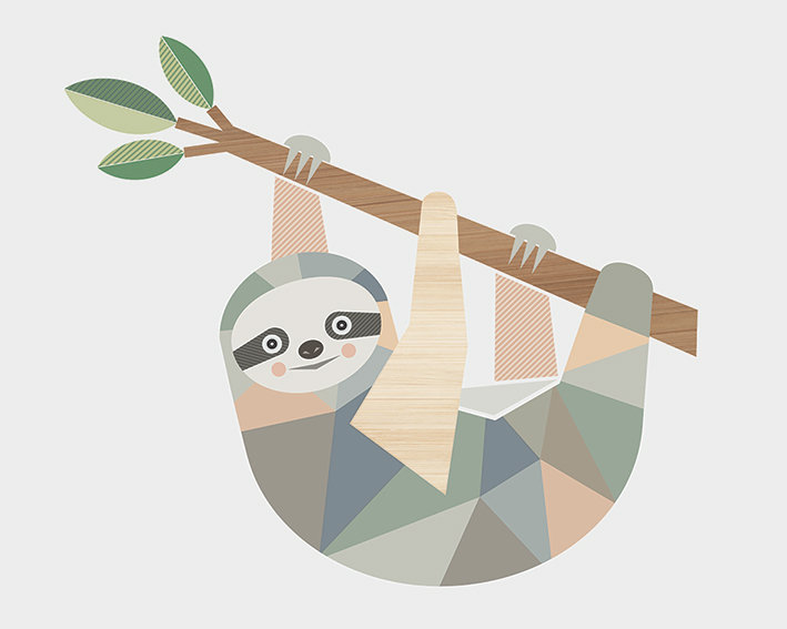 Sloth - Print on Canvas, Paper