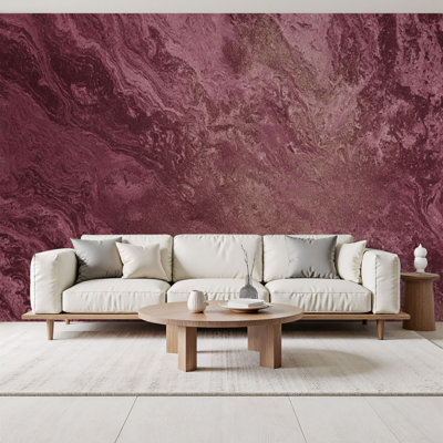 Peel and Stick Wallpaper Maroon Brown Grunge Ombre Marsala Color Pretty Vinous Wall Murals 69"H x 96"W Removable PVC Wall Paper Self-Adhesive Wall Paintings Art Decor for Bedroom Living Room