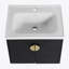 Meuble-lavabo à fermeture en douceur de 60 pouces avec lavabo et petites tablettes de rangement-125538740