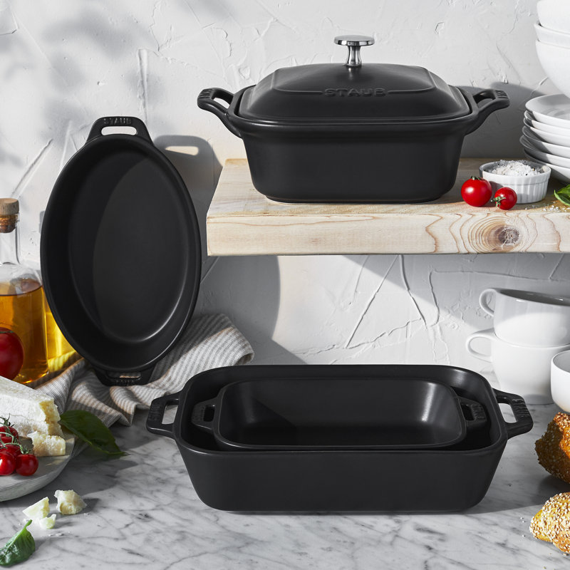 Staub Stoneware - Mixed Baking Dish Sets 5-Pc Mixed Baking Dish Set - Matte Black, Black