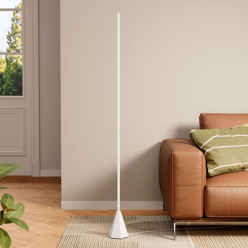 60" Dimmable LED Novelty Corner Floor Lamp With Wave Sensor And Remote Control, Black