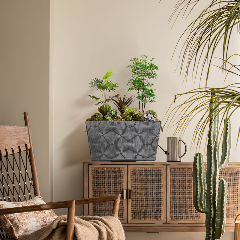 Rustic Gray Handmade Metal Wall Planter Set of 3