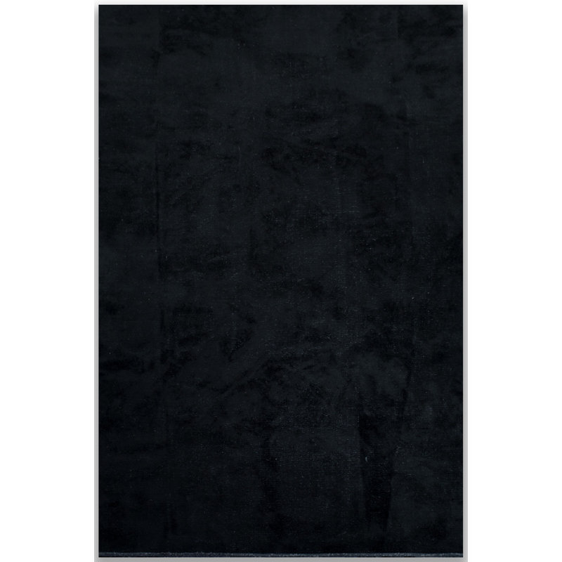 Tapis noir à tissage plat abstrait Rapture, Rectangle 7 pi 10 po x 11 pi 2 po