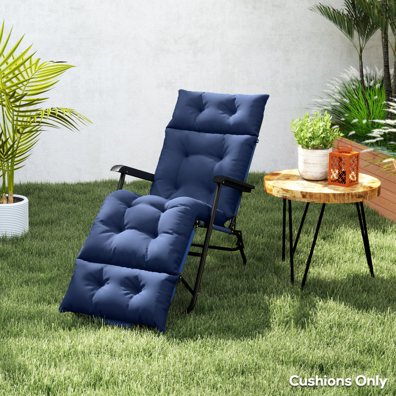 Lounge Chair Cushion, Thick Chaise Lounge Cushion, Navy Blue, Navy Blue