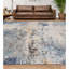 Hand Knotted Abstract Area Rug in Silver/Blue/Tan-953468913