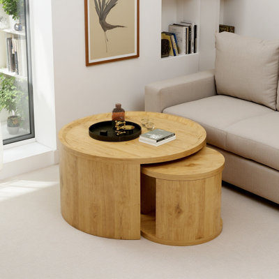 Ensemble de tables basses rondes gigognes 2 petites tables d'appoint 31,5 "Big 18"