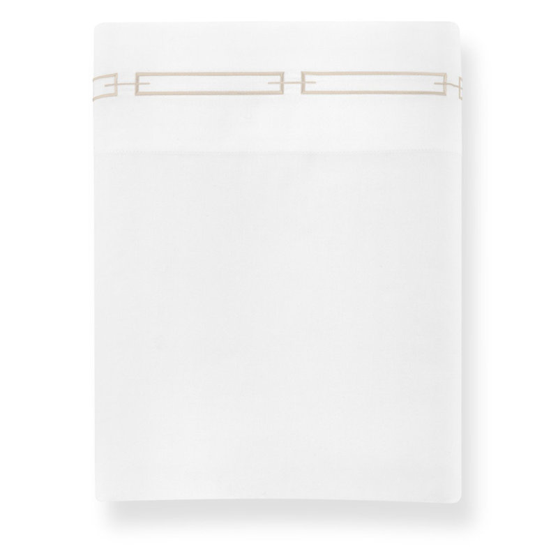 Drap en coton de qualité égyptienne 420 fils Stanza, Lin, Drap plat pour lit simple